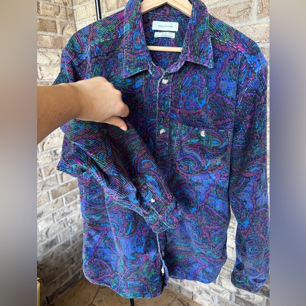 Urban Outfitters Multicolor Corduroy Shirt Size Medium - Picture 5 of 10